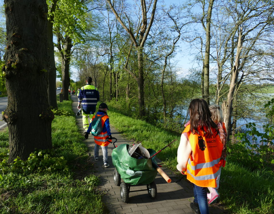 Junior Ranger, Müll sammeln. Schwedt, Grenzbruecke, Naturschutz